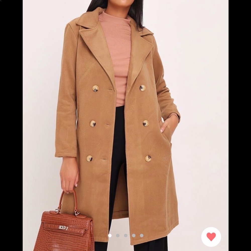 Camel trench coat from boohoo! Never worn!